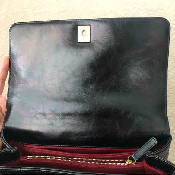 Chanel Coco top handles chevron Iridescent calfskin Leather flap small size bag. - Picture 17 of 17